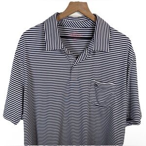 Vineyard Vines Performance Polo Shirt Navy White Stripes Pocket Size XXL Stretch